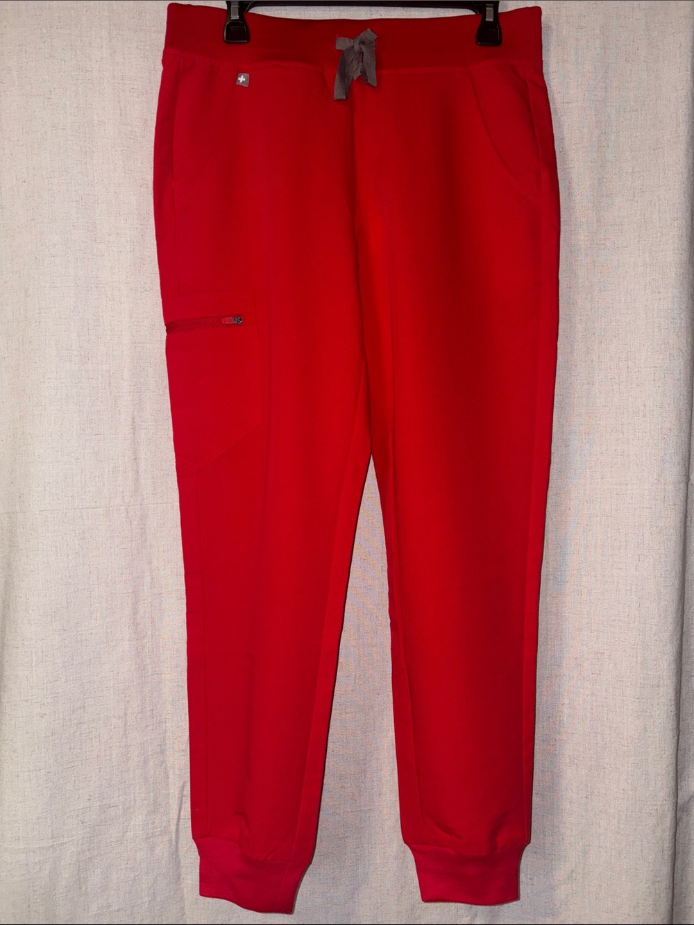 Figs Women's Red Zamora Jogger Scrub Pants with Side Zip Pocket